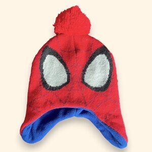 Marvel Spidey & Friends Fleece-Lined Beanie | Toddler Hat | Red & Blue Winter Ca